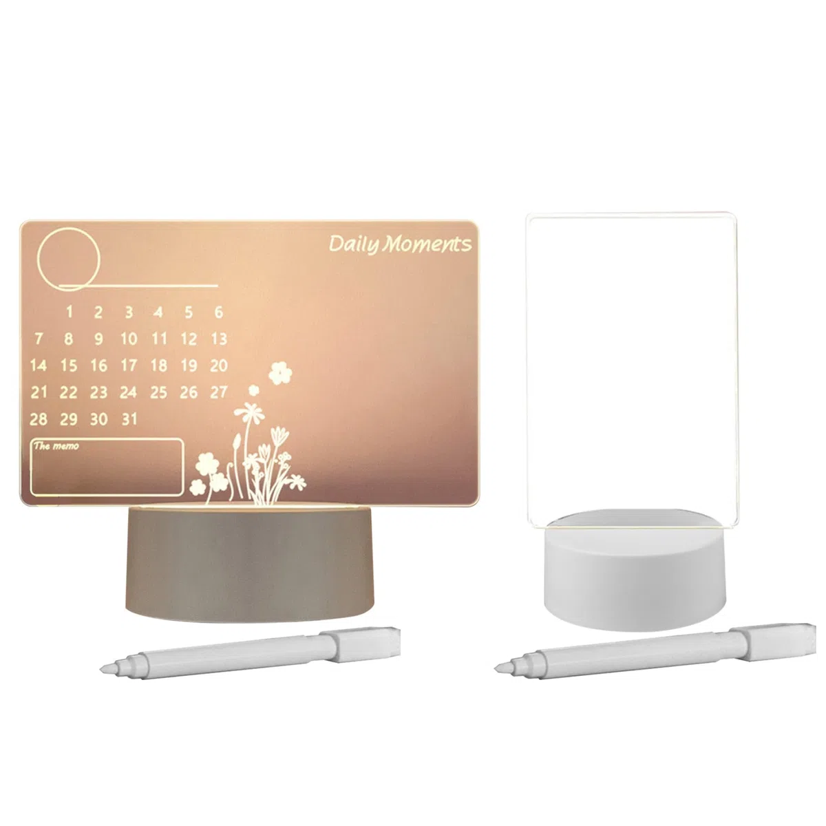 Lavagna per Appunti a LED Lavagna Cancellabile a Secco Illuminata in Acrilico Con Penna Tavolo Da Disegno a LED USB Lavagna a LED Alimentata a Batteria, Senza Batteria, Lavagna per Calendario