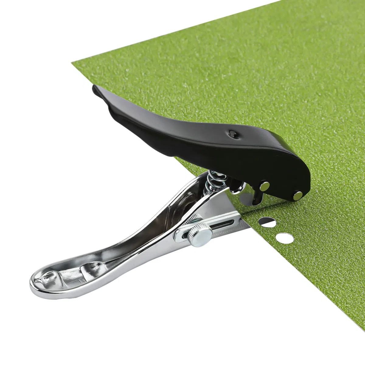 Perforatore di Carta 8mm Palmare Perforatore a Foro Singolo con Impugnatura Resistente Perforatrice Singola Portatile con Scala Regolabile per Artigianato Etichetta Biglietto Taccuino Carta(Nero)