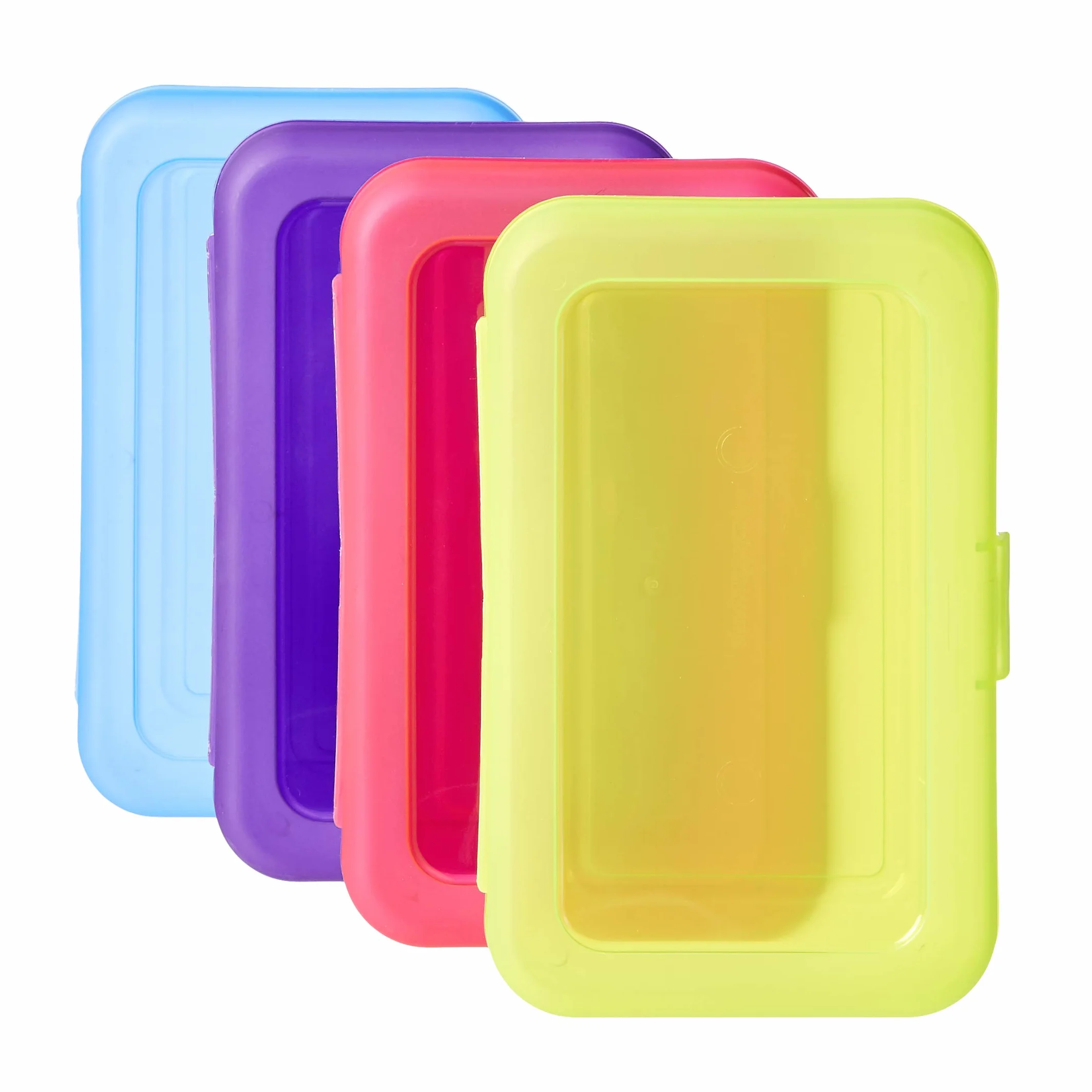 Amazon Basics Scatoletta portapenne, 4 unità, confezioni da 1, Multicolore, Solido