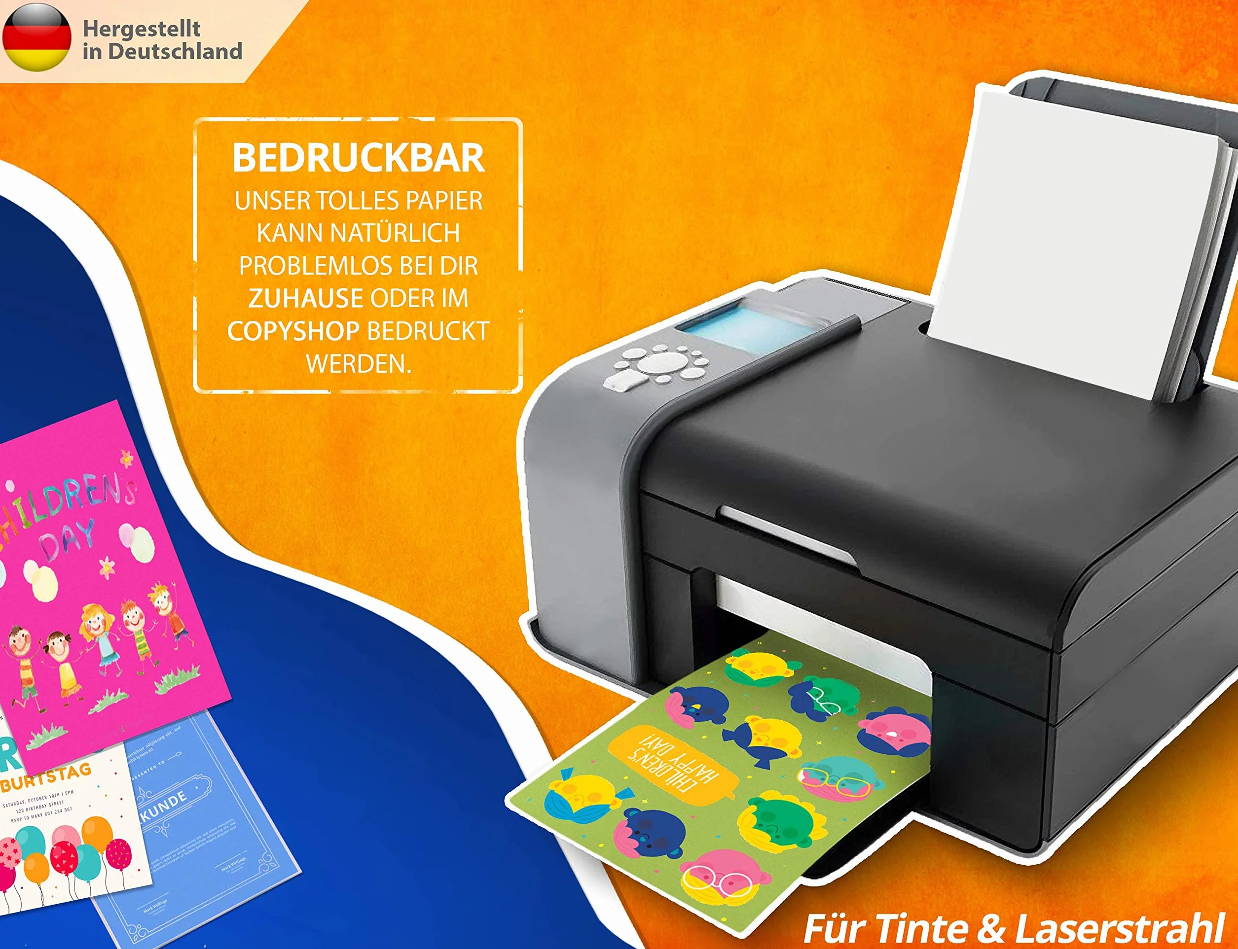 Carta fotografica opaca A4 DIN 200 g/m² – 100 fogli – carta premium bianca per stampante inkjet e laser, cartoline, lettere, presentazioni, artigianato, cartoncino, scrapbooking – Prodotto in Germania