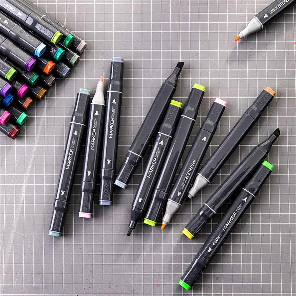 Pennarelli Pennarelli for schizzi con punte doppie Disegno Sketching Art School per Disegnare Graffiti(60 colors)