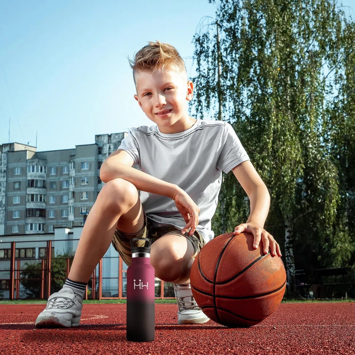 Borraccia Termica Bambini 500ml, Borraccia con Cannuccia, Bottiglia in Acciaio Inox a Prova di Perdite, senza BPA, Borracce per Bambini, Scuola, Palestra, Ciclismo