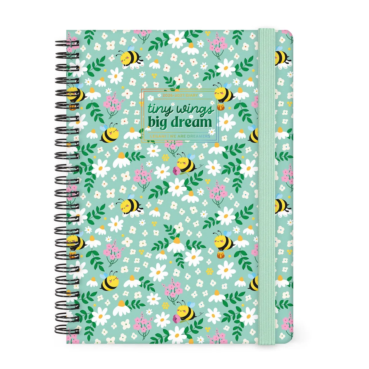 Legami - Agenda Settimanale Spiralata 2026-2027, Bee, 16 Mesi Large, Diario da Settembre 2026 a Dicembre 2027, Chiusura con Elastico, Carta Certificata FSC, 15 x 21 cm