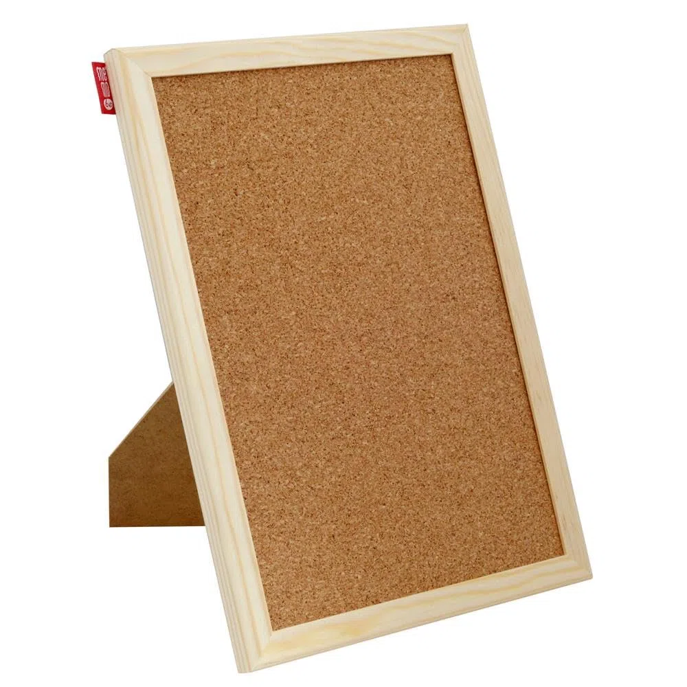 Memobe Bacheca in sughero, 30 x 21 cm, in sughero con cornice in legno, per appendere foto, appunti, superficie in sughero naturale, per ufficio, disposizione verticale o orizzontale