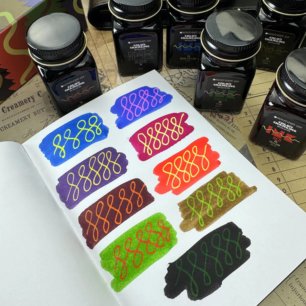 Monteverde USA 30 ml Colore Cambiare Inchiostro Collection - 10 pz Inchiostro Regalo Set
