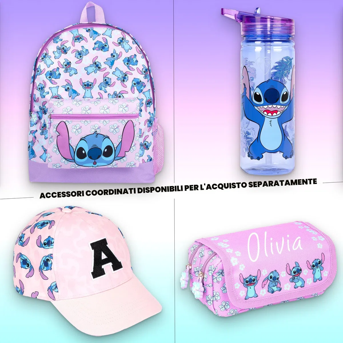 Borsa per il pranzo Disney Stitch a più scomparti per bambini, termica e isolata, doppia contenitore, per la scuola, per ragazze